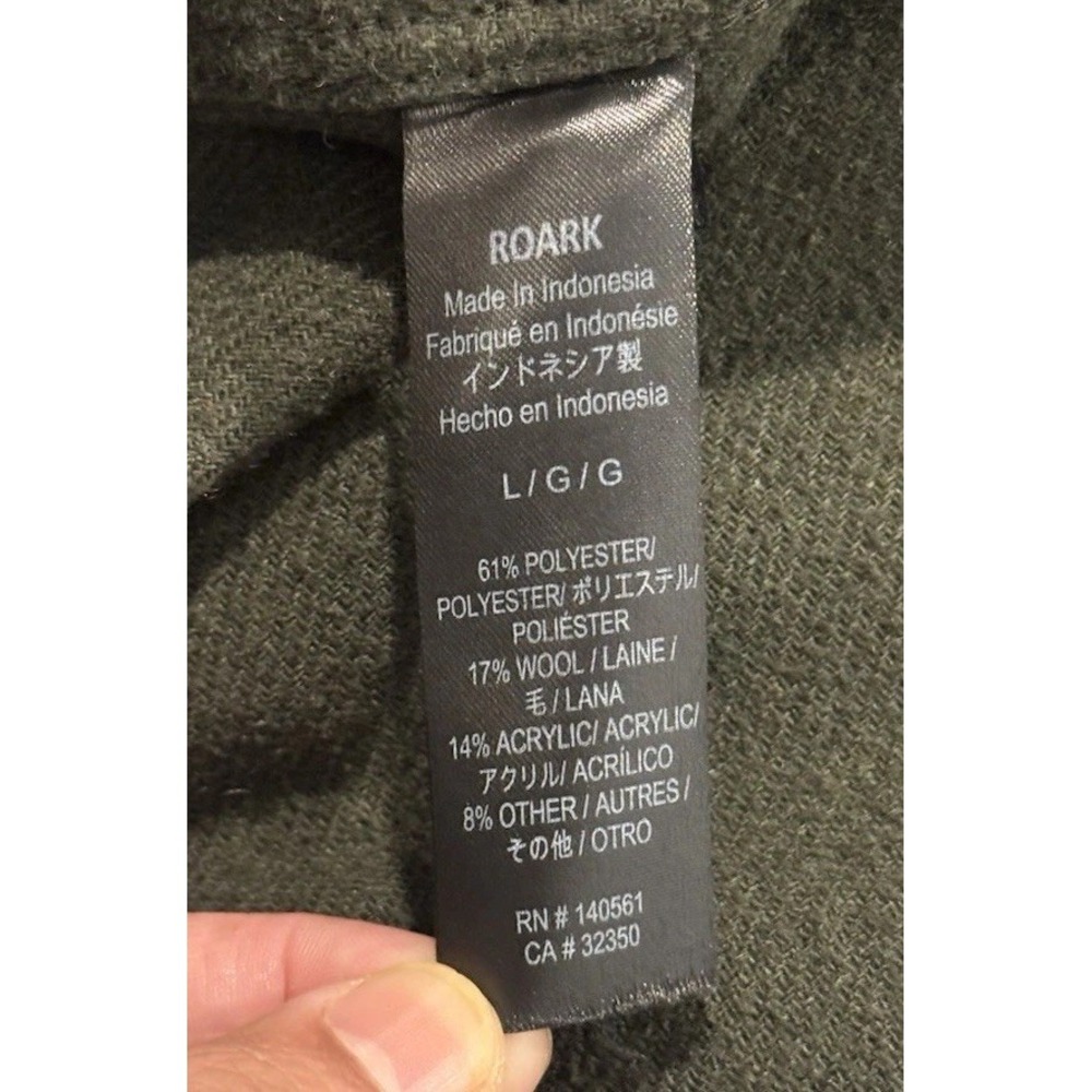 ROARK Mens Nordsman Heavy Flannel Shirt Jacket Sz L Wool Blend Snap Button - Picture 15 of 16